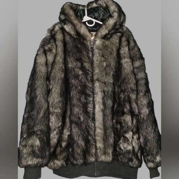 Silver fox Fur coat men's 3x brand new very high-end and high quality Faux Rare